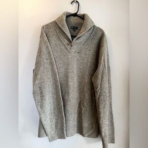 J.Crew Men's Lambswool Shawl-Collar Sweater Marled Green